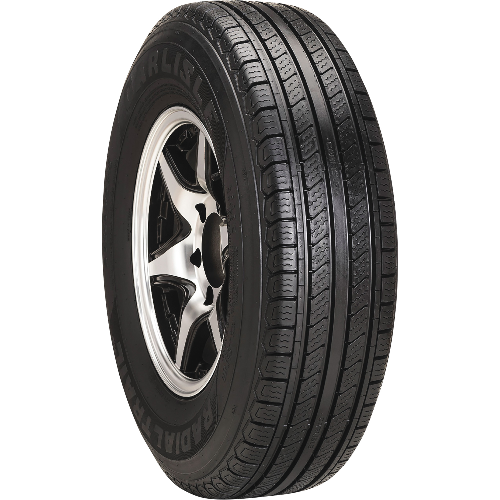 Carlisle Radial HD Trailer Tire and Crosstrax Aluminum Wheel Assembly, ST215/75R14 LRC